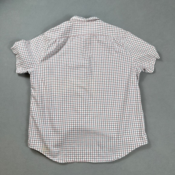 Lacoste Button Down Shirt Mens Classic Fit 45 (XL) Short Sleeve Red Plaid Pocket - Picture 2 of 7